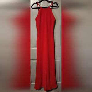 Calvin Klein Open-Back Halter Gown, Red, Size 10, EUC